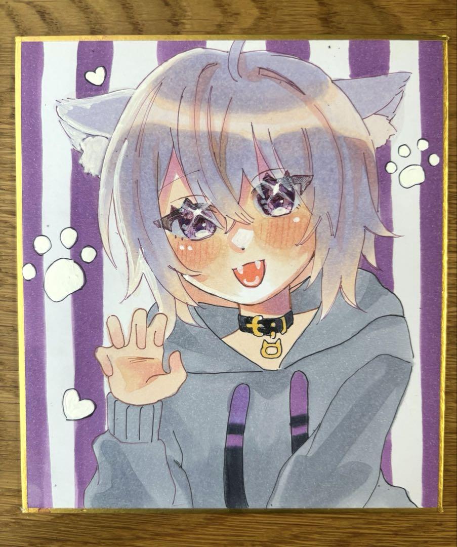 ホロライブ 猫又おかゆ 手描き イラスト（【お絵かき/Draw