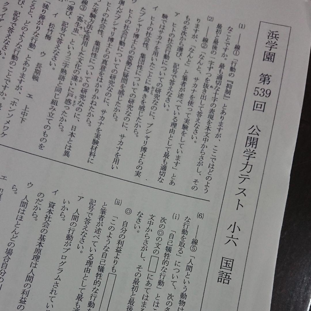 浜学園小6 公開テスト （浜学園の公開学力テスト（過去問）を