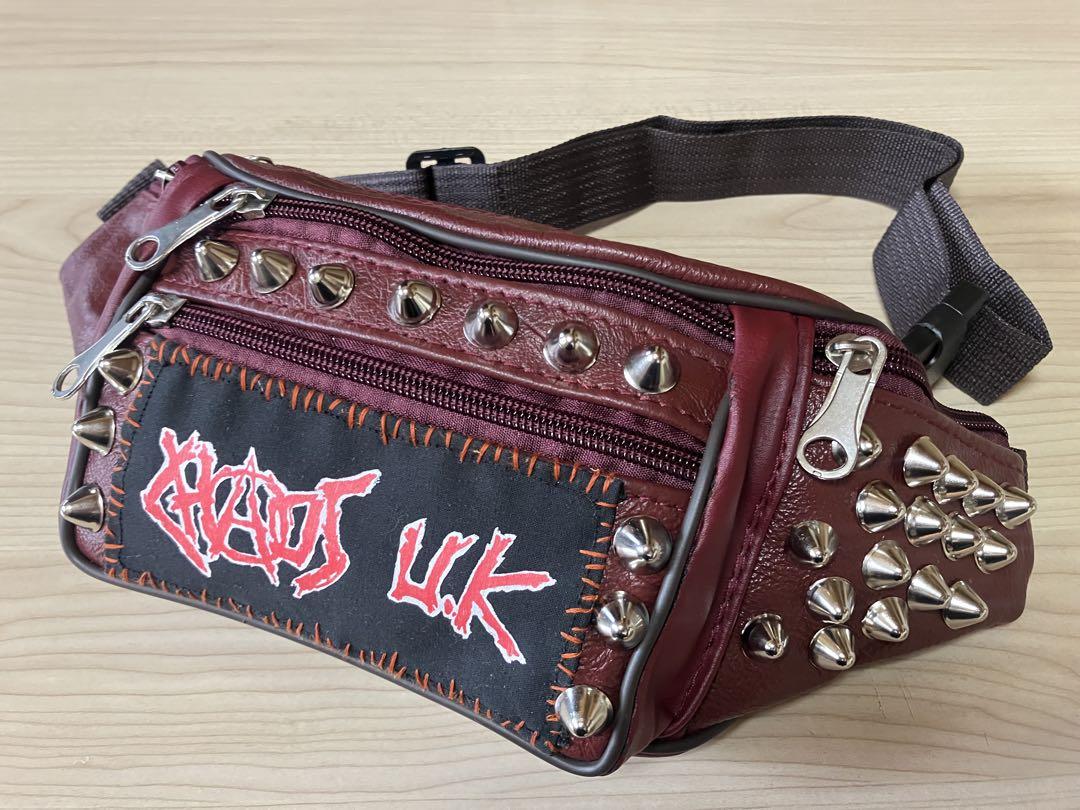 PUNK ウエストポーチ　スタッズ　ウエポ　本革　鋲ジャン　ハードコア　パンク PUNK ウエストポーチ スタッズ クラスト 本革 鋲ジャン