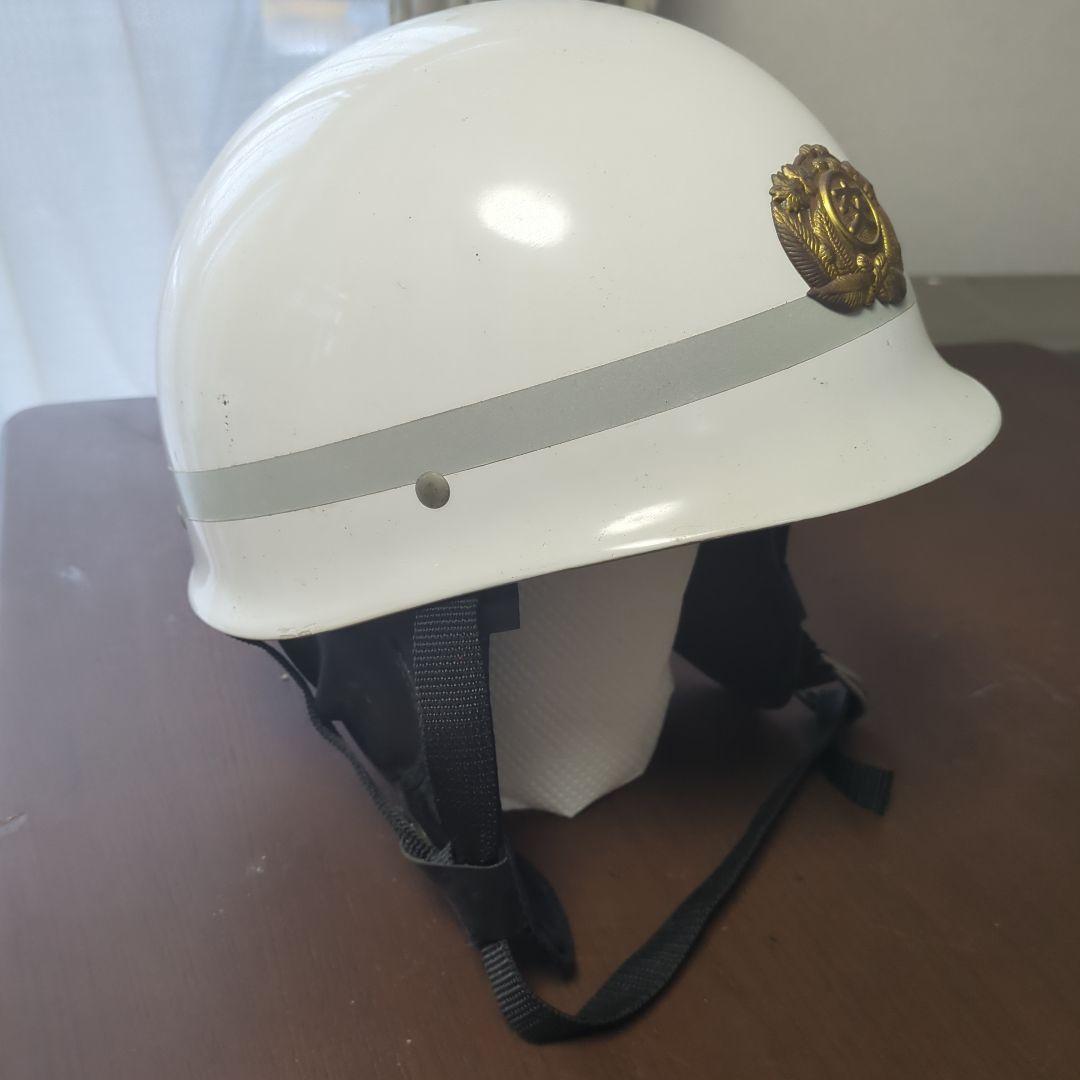 クノー工業製　交通安全指導員ヘルメット コルク半　　当時物　レア クノー工業製 交通安全指導員ヘルメット コルク半 当時物 レア