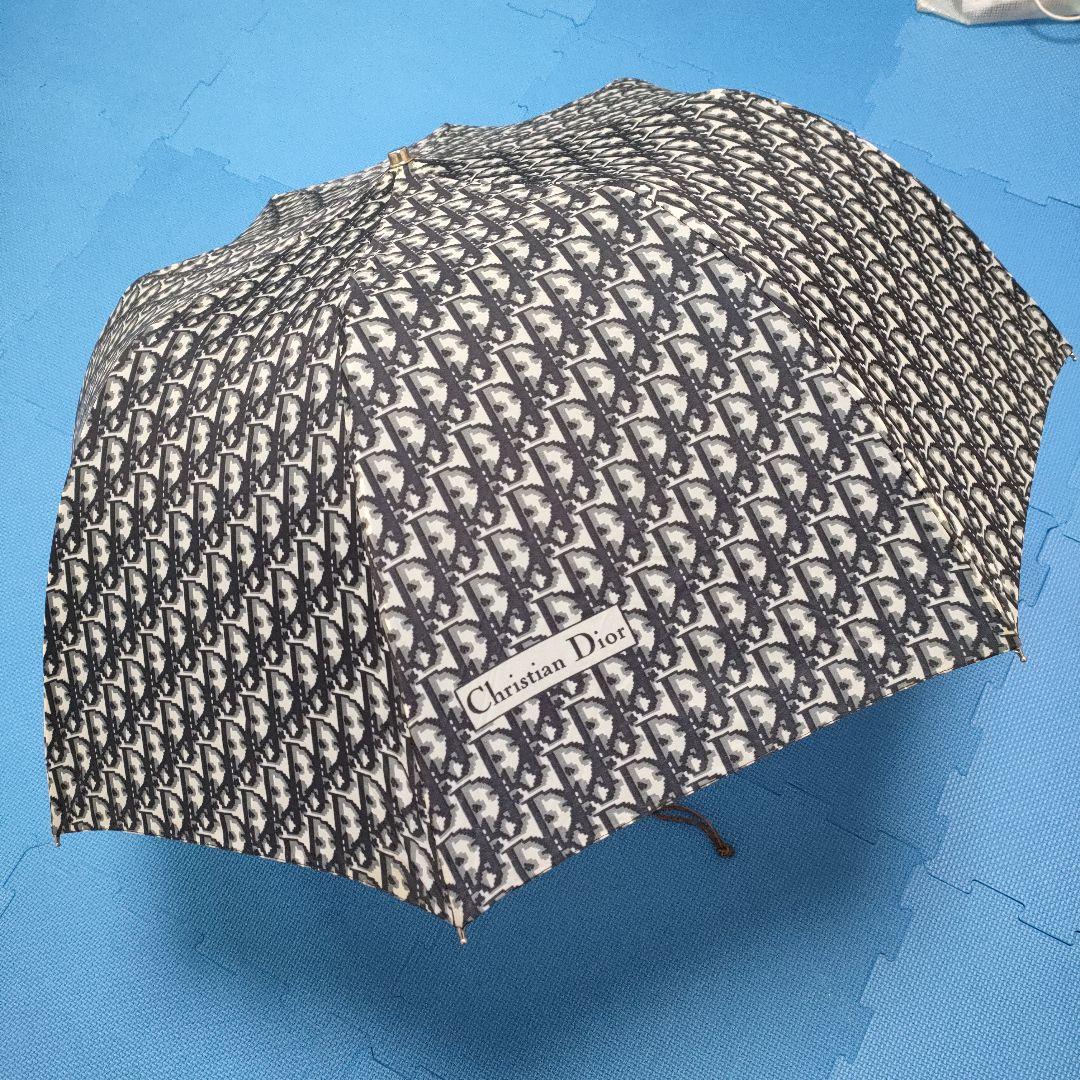 美品✨Dior クリスチャンディオール　折り畳み傘　総柄　トロッター　晴雨兼用 Christian Dior クリスチャンディオール 折りたたみ傘 トロッター