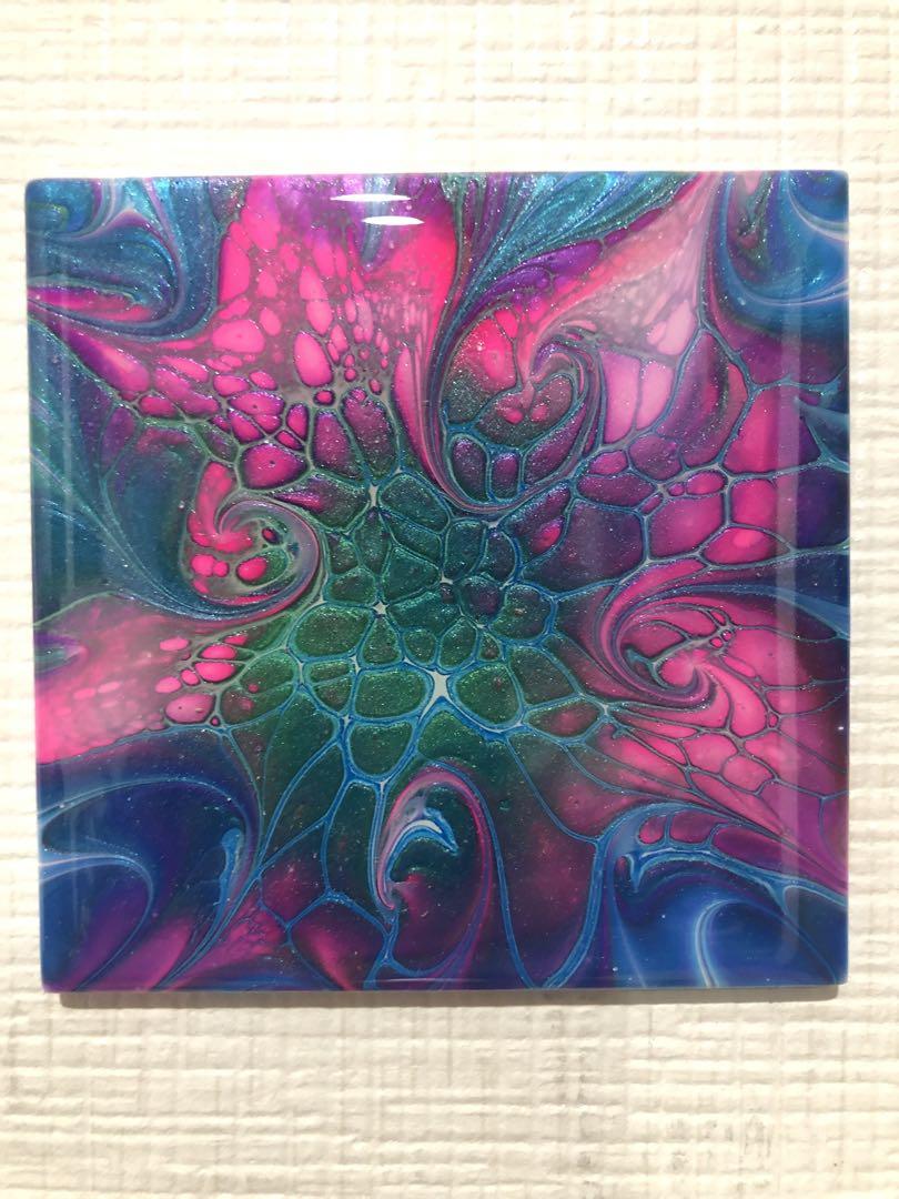 『千賀輝天』フルイドアート　現代アート　抽象画　アクリル画 千賀輝天』フルイドアート 現代アート 抽象画 アクリル流し絵