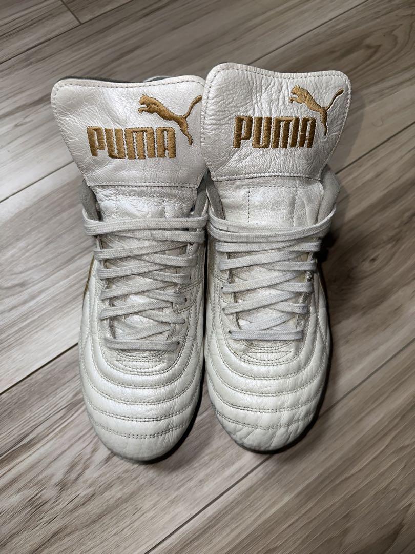 PUMA - プーマ PUMA サッカー　スパイク　プレスト　未使用　レア　白　金　27.5 プーマ プレスト 0255 白×金 美品 （新品】未使用 箱付 PUMA