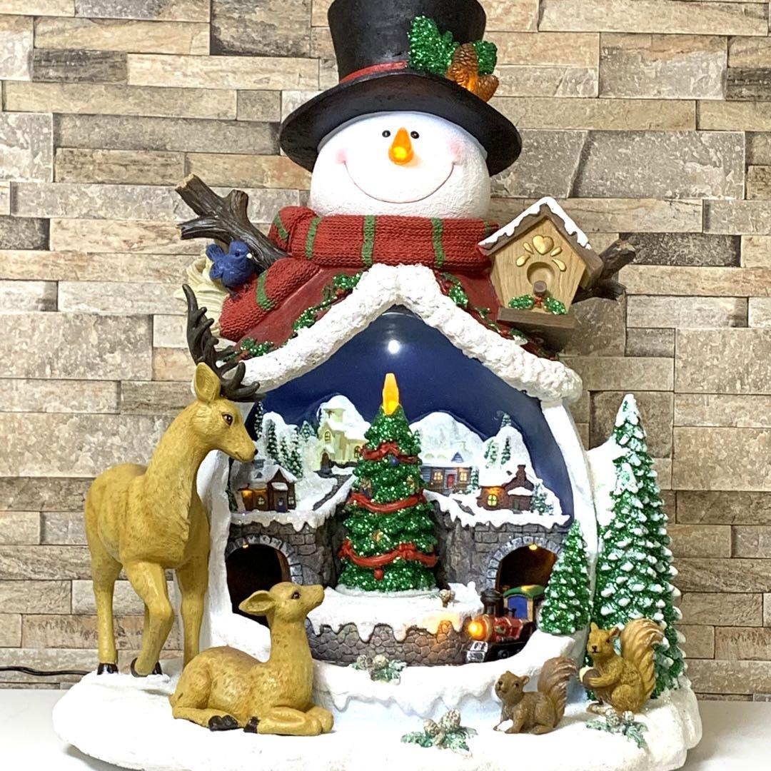 雪だるまオブジェ クリスマス置物 ツリー サンタクロース 楽しい
