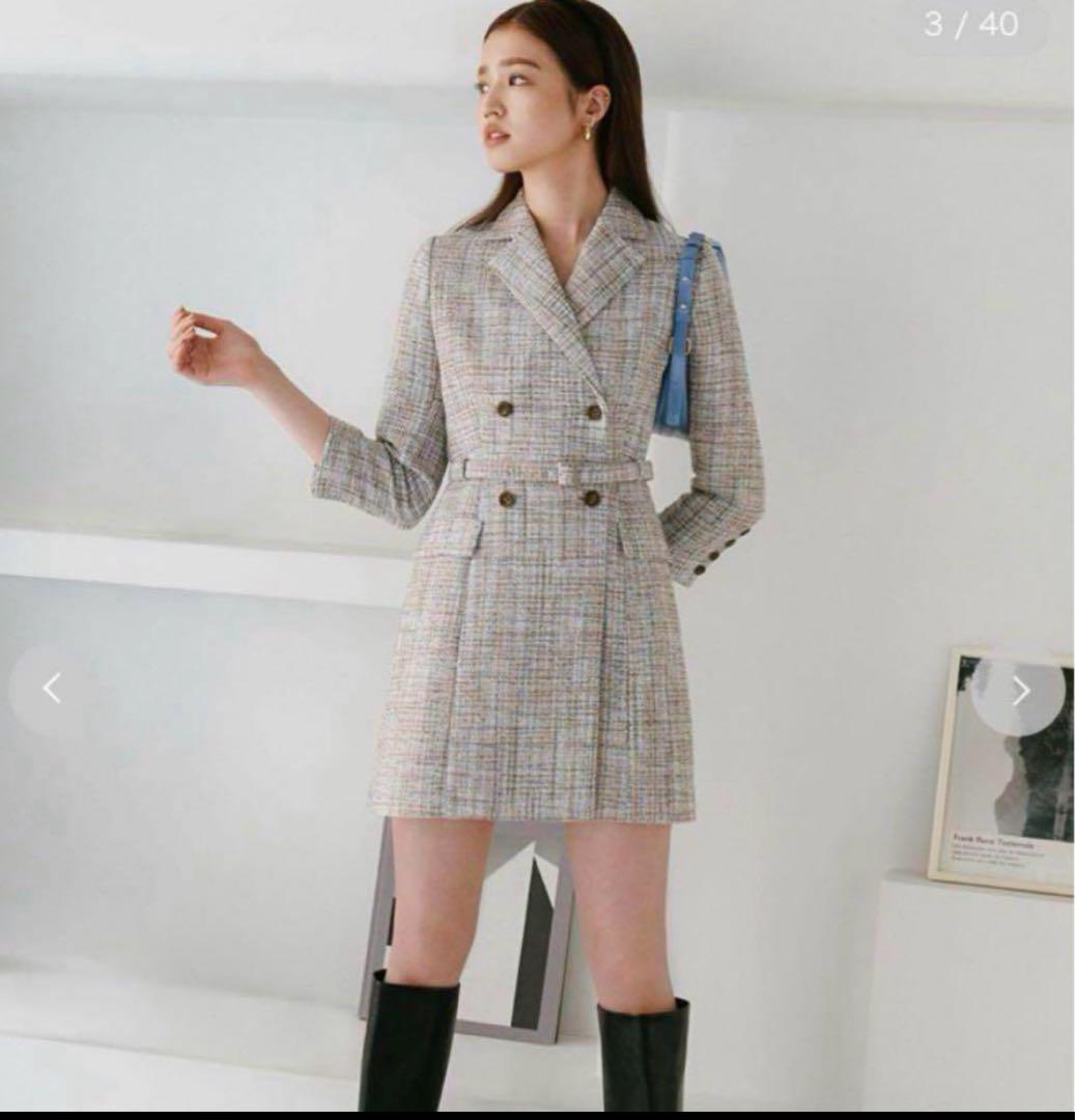 【美品】 SNIDEL ジャケットミニワンピース M ツイード ワンピ SNIDEL（スナイデル）の「【WEB限定カラーあり】ジャケットミニ