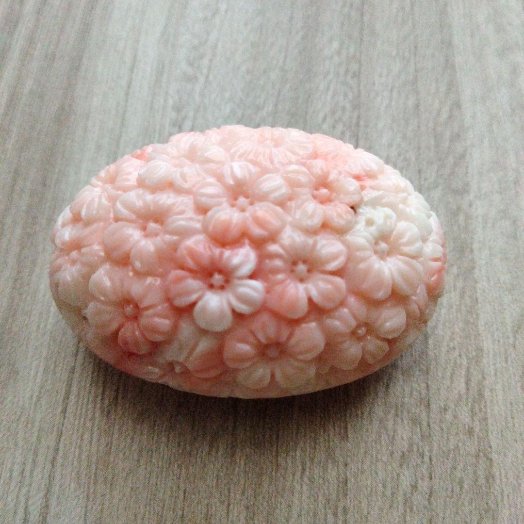 和装小物 帯留め 珊瑚 さくら 29.3g