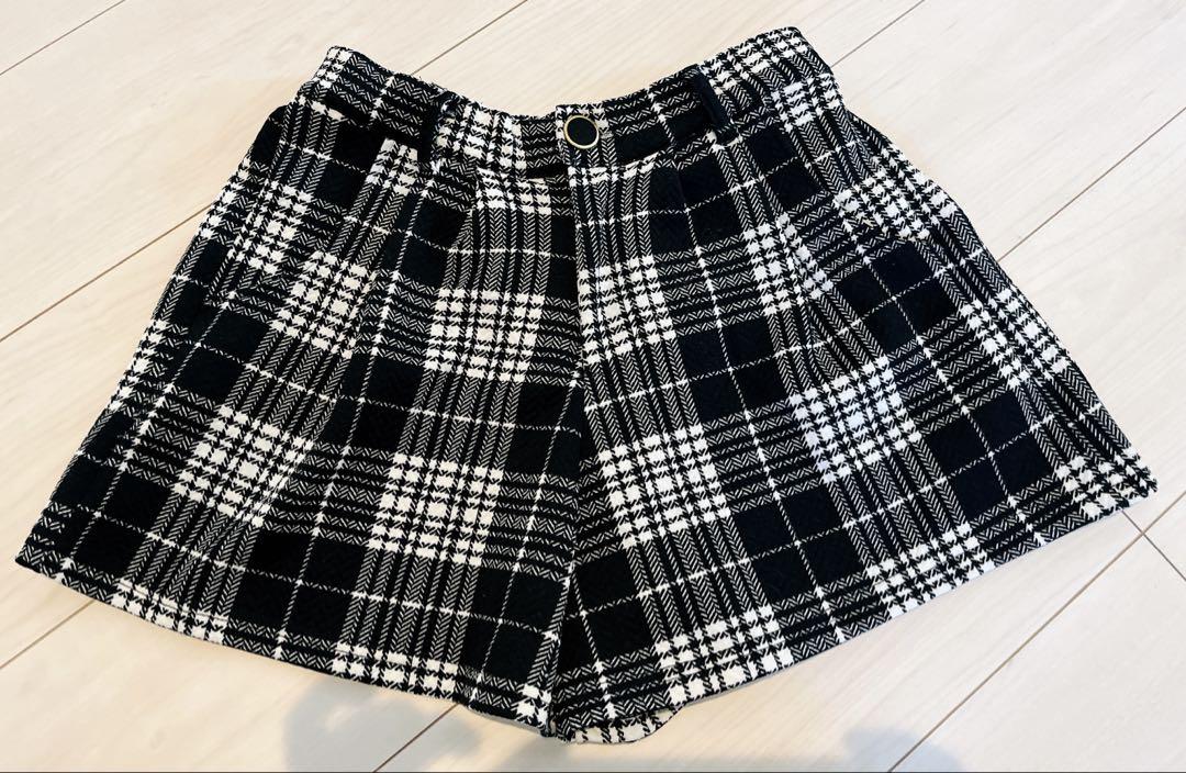 シェリエ ギンガムチェック ショートパンツ ショーパン 黒チェック （ギンガムチェックショートパンツ