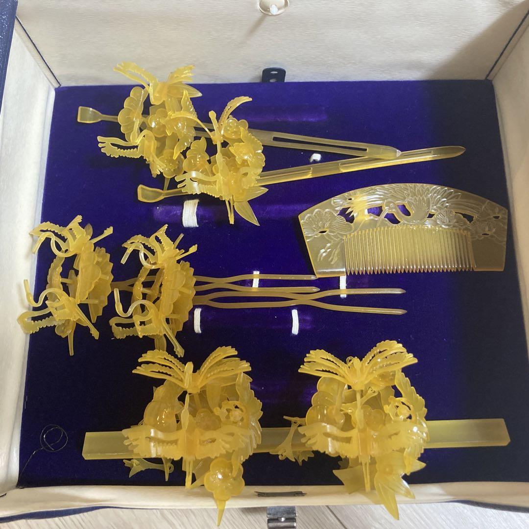 鼈甲風 花嫁かんざし 鶴 （楽天市場】夫婦鶴 珊瑚ビラかんざし