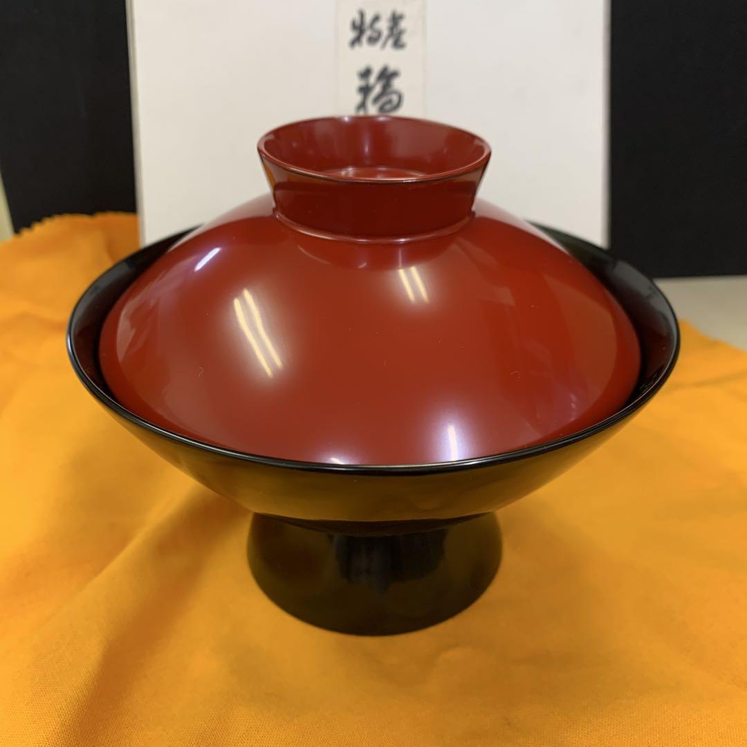 漆器　輪島塗　木製　蒔絵　溜塗　吸物椀　大きめ　蓋付椀　汁椀　7客 輪島塗】漆器セット 7個 お椀 蒔絵（漆器 輪島塗 木製 蒔絵 溜塗