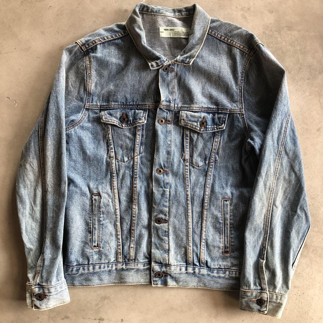 Off-White オフホワイト　ライトブルー Gジャン デニムジャケット 匿名配送】off-white オフホワイト デニムジャケット - メルカリ
