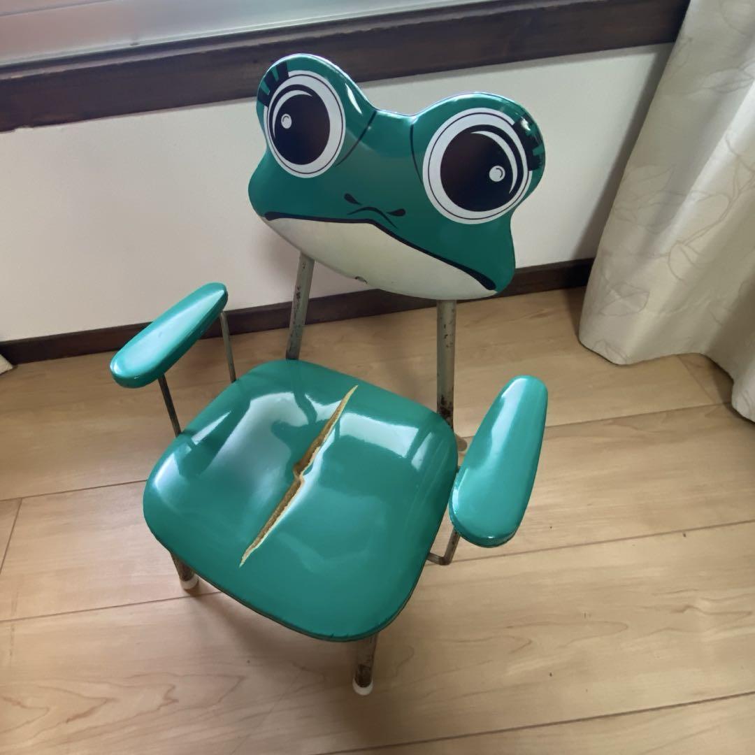 アンティーク カエル 椅子 昭和レトロ 幼児イス ケロヨン キッズ