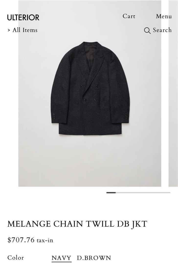 ジャケット・アウター ulterior MELANGE CHAIN TWILL DB JKT ULTERIOR MELANGE CHAIN TWILL DB JKT（ULTERIOR(アルテリア