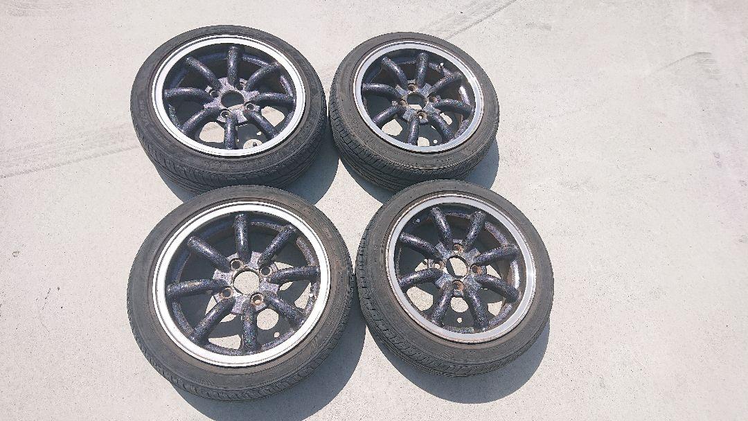 ワタナベ風 エイトスポーク 14インチ 155/55r14 4穴 pcd100
