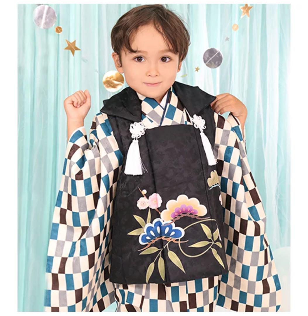 3歳　男の子　七五三　着物被布シューズセット 七五三 着物 3歳 男の子 被布セット（レンタル】七五三着物 3歳
