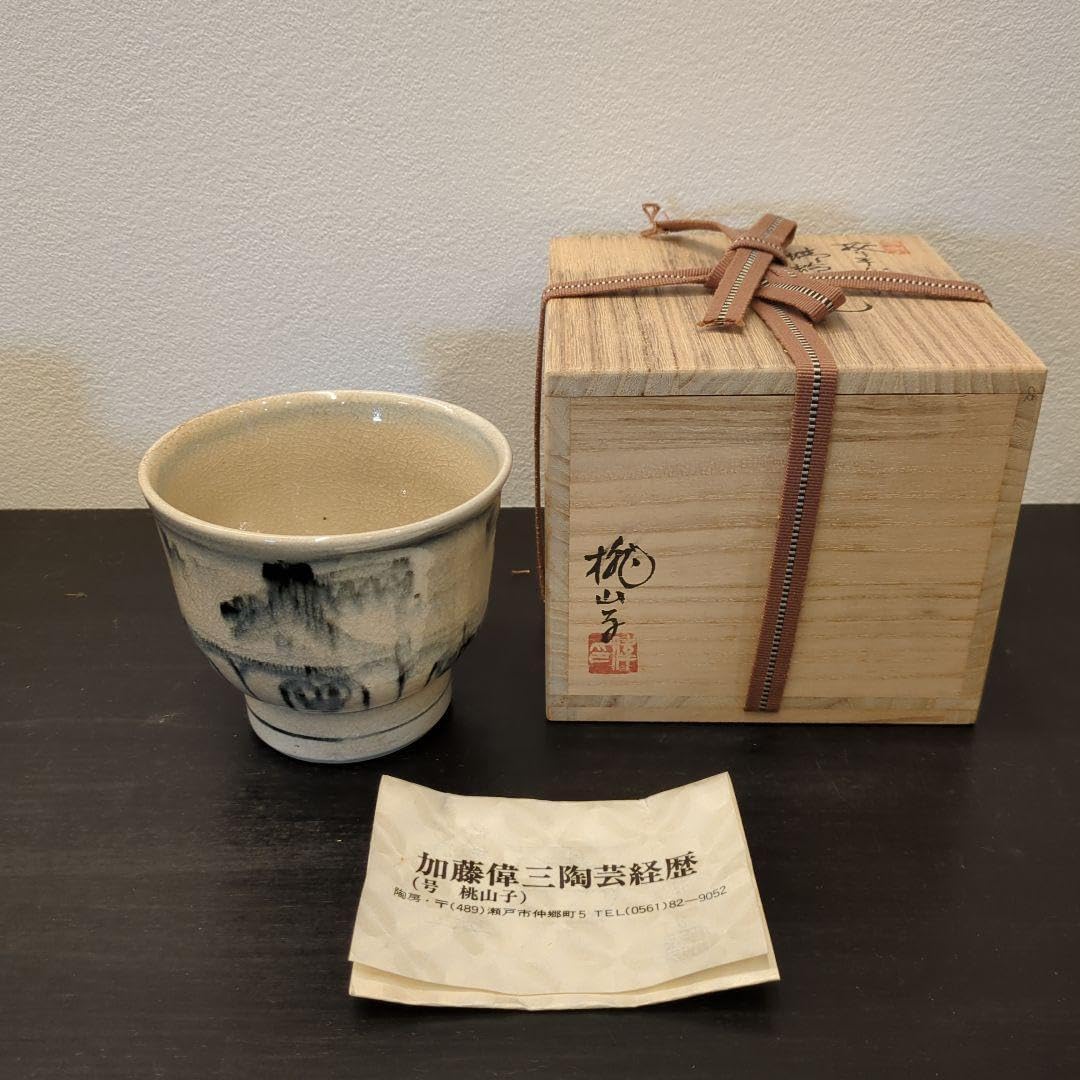 萬古焼 堀野証嗣 安南絞手蜻蛉図 写し茶碗 萬古焼 堀野証嗣 安南絞手蜻蛉図 写し茶碗