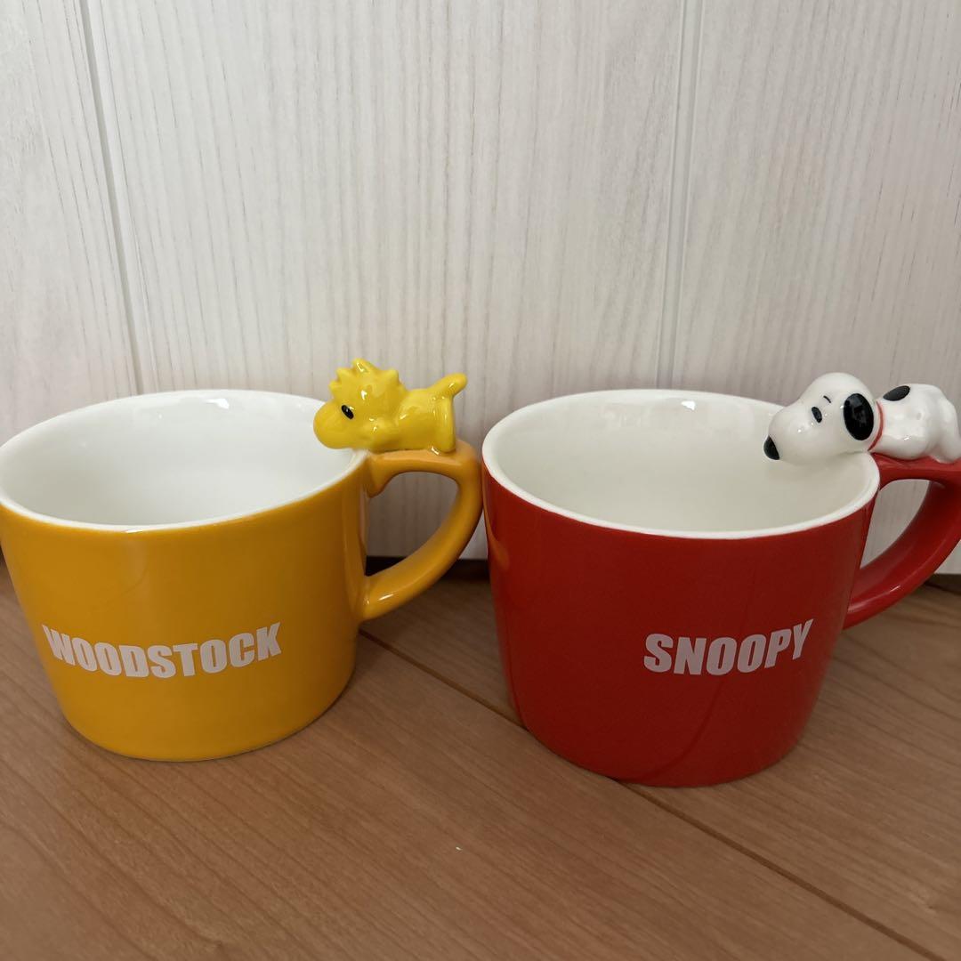 スヌーピー　ビックマグカップ　2個セット ウッドストック & スヌーピー マグカップ 2個セット（スヌーピー