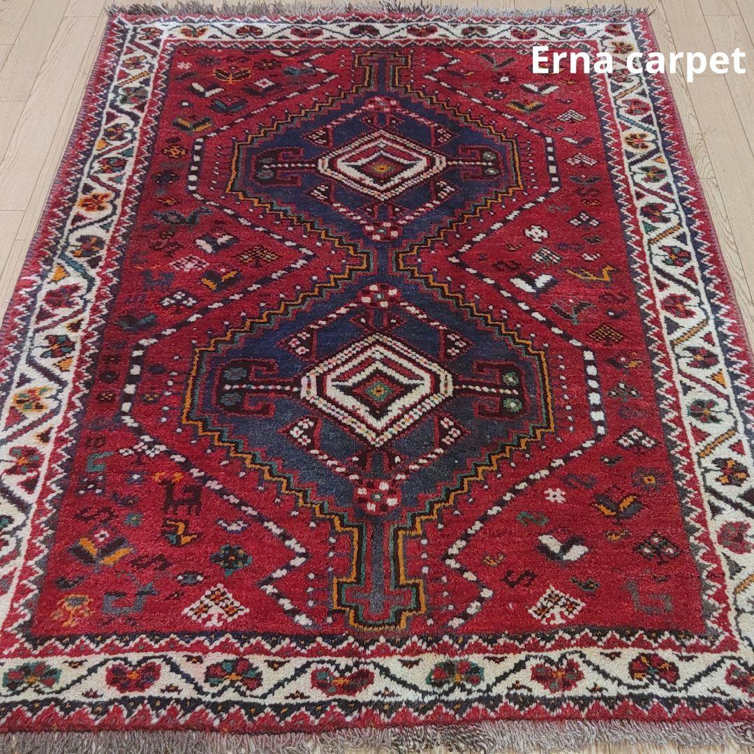 ペルシャ　ラグ　新品　手織り Shiraz ニューブランド 207x121cm ペルシャ絨毯 ウール【サティラグス | 手織り絨毯専門店】