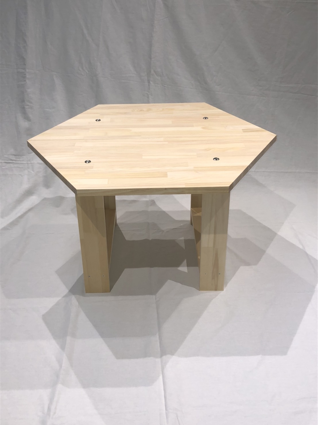 六角テーブル(ALL木製・無塗装品)】キャンプギア アウトドア DIY