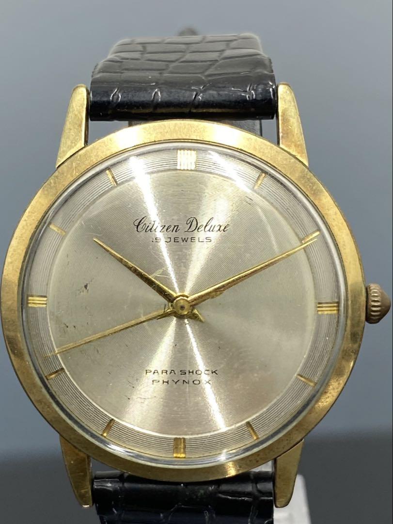 Citizen Deluxe 手巻き時計 PARASHOCK 14K（シチズン デラックス