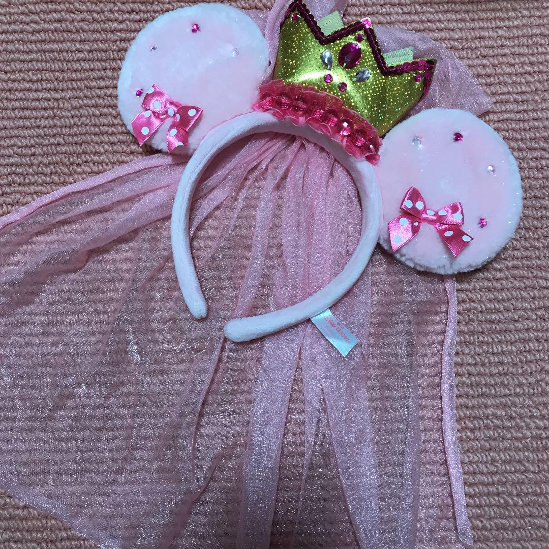 ミニーマウス カチューシャ プリンセス （くすみピンク＆ハート