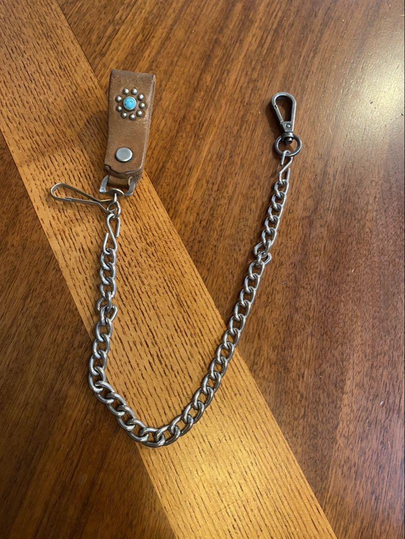 HTCターコイズとレザーと金属のチェーン HTC ウォレットチェーン ターコイズ HTC Wallet Chain #D-Style
