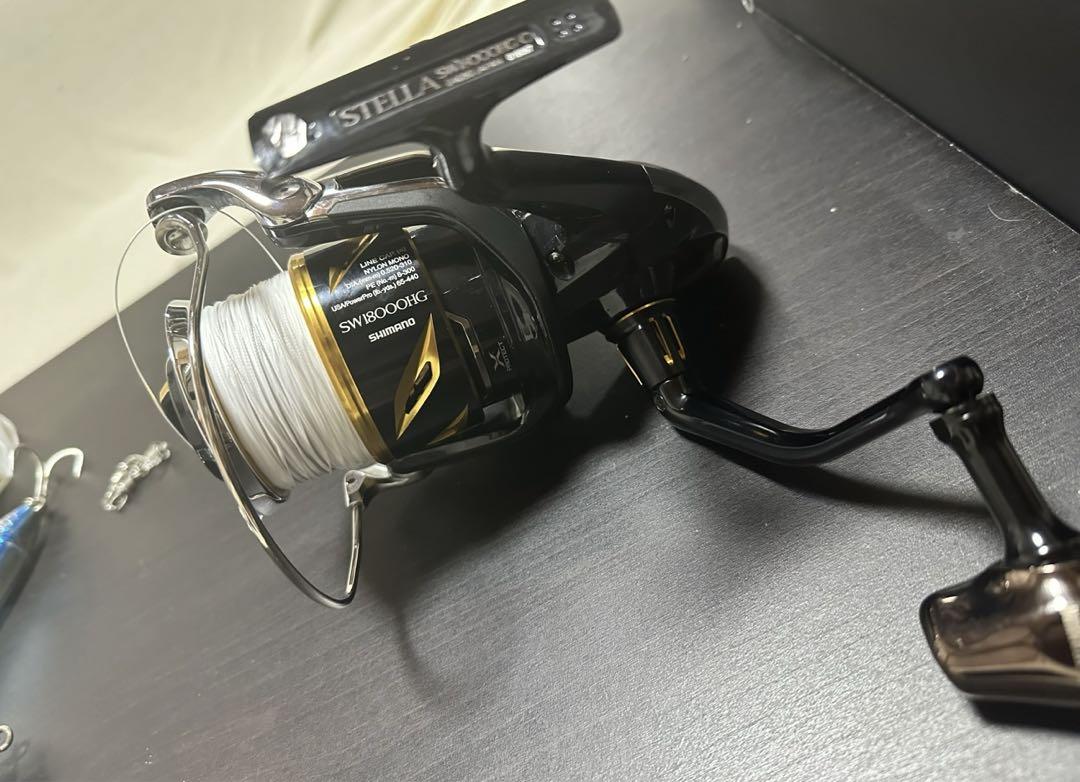 【美品】シマノ　ステラsw18000HG リブレTB-1チタンノブ付き シマノ 19 ステラ SW 18000HG / スピニングリール : つり具の