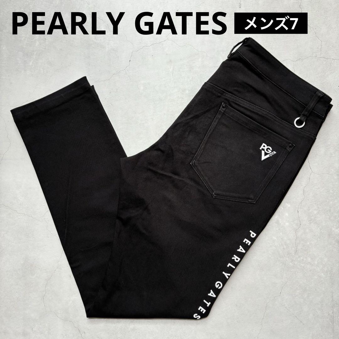 パーリーゲイツ　4/M メンズ　ロングパンツ　ブラック　刺繍ロゴ　バックロゴ PEARLY GATES パーリーゲイツ ストレッチロングパンツ ロゴ刺繍