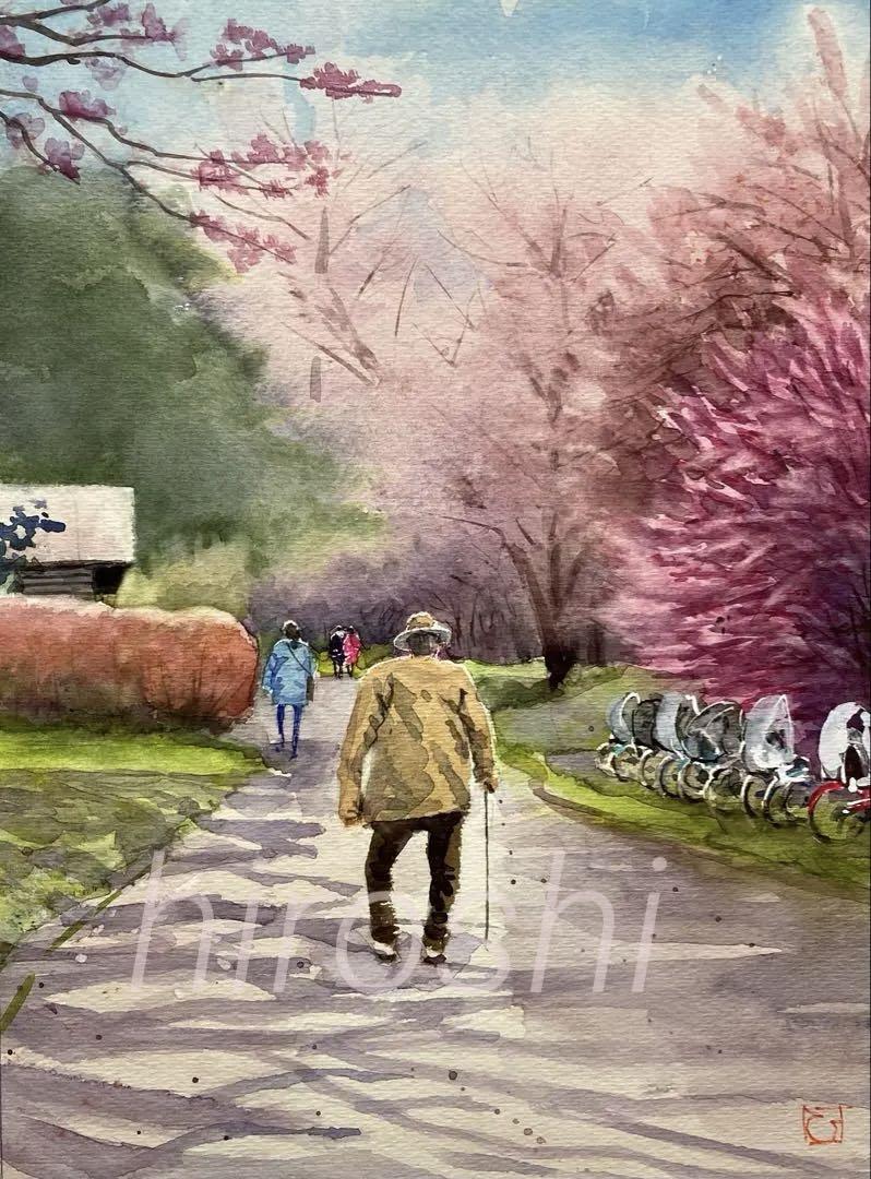 田植の季節(水彩画 2022年作品) Watercolor demonstration [Cherry Blossoms] Kanta Harusaki