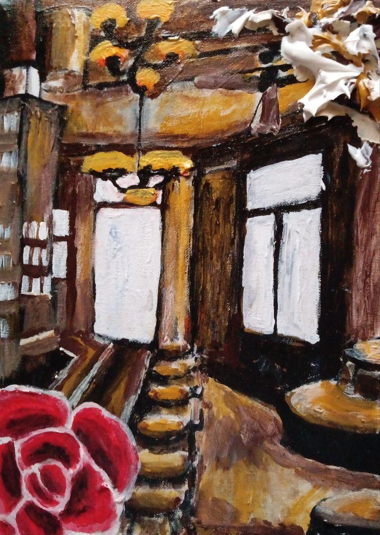 「絵描きたちのティータイム」カフェ　アクリル画 絵描きたちのティータイム」カフェ アクリル画 （テレビで紹介