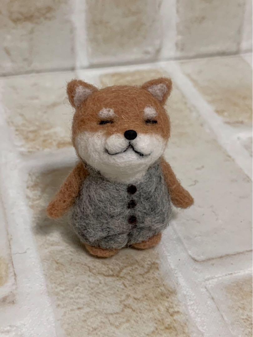 羊毛フェルト ハンドメイド 柴犬 犬 置物 お出掛け （羊毛