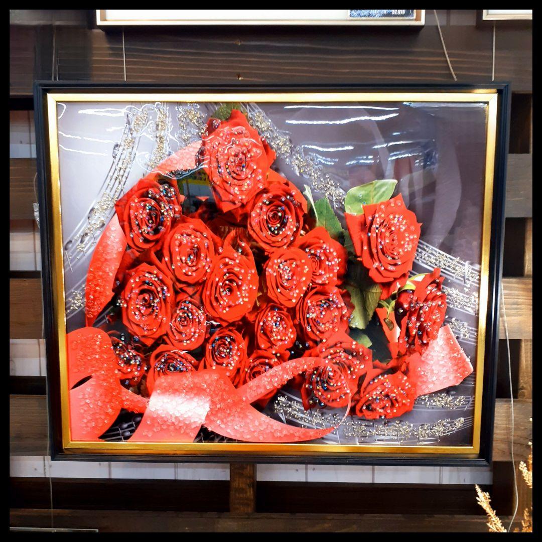 輸入雑貨　赤い薔薇　天然水晶石　クリスタルアート 輸入雑貨 赤い薔薇 天然水晶石 クリスタルアート （バラ（薔薇