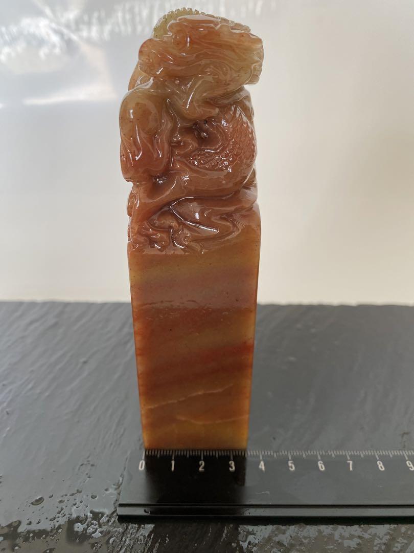 寿山石　紅石　龍　3.5cm角　大材　印材　印石　篆刻　落款　雅号　書道　日展 寿山石 紅石 龍 3.5cm角 大材 印材 印石 篆刻 落款 雅号 書道 日