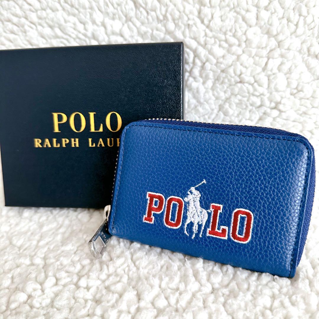 POLO RALPH LAUREN コインケース エンボスレザー ジップ コイン