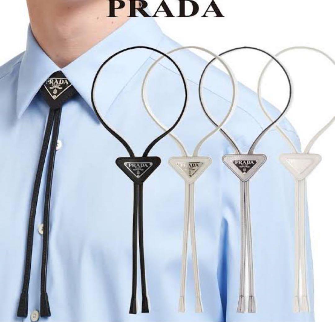 【付属品有】PRADA プラダ レザー ボロタイ ループタイ PRADA プラダ ボロタイ 2IC027 ZO6 メンズ ブラッシュドレザー