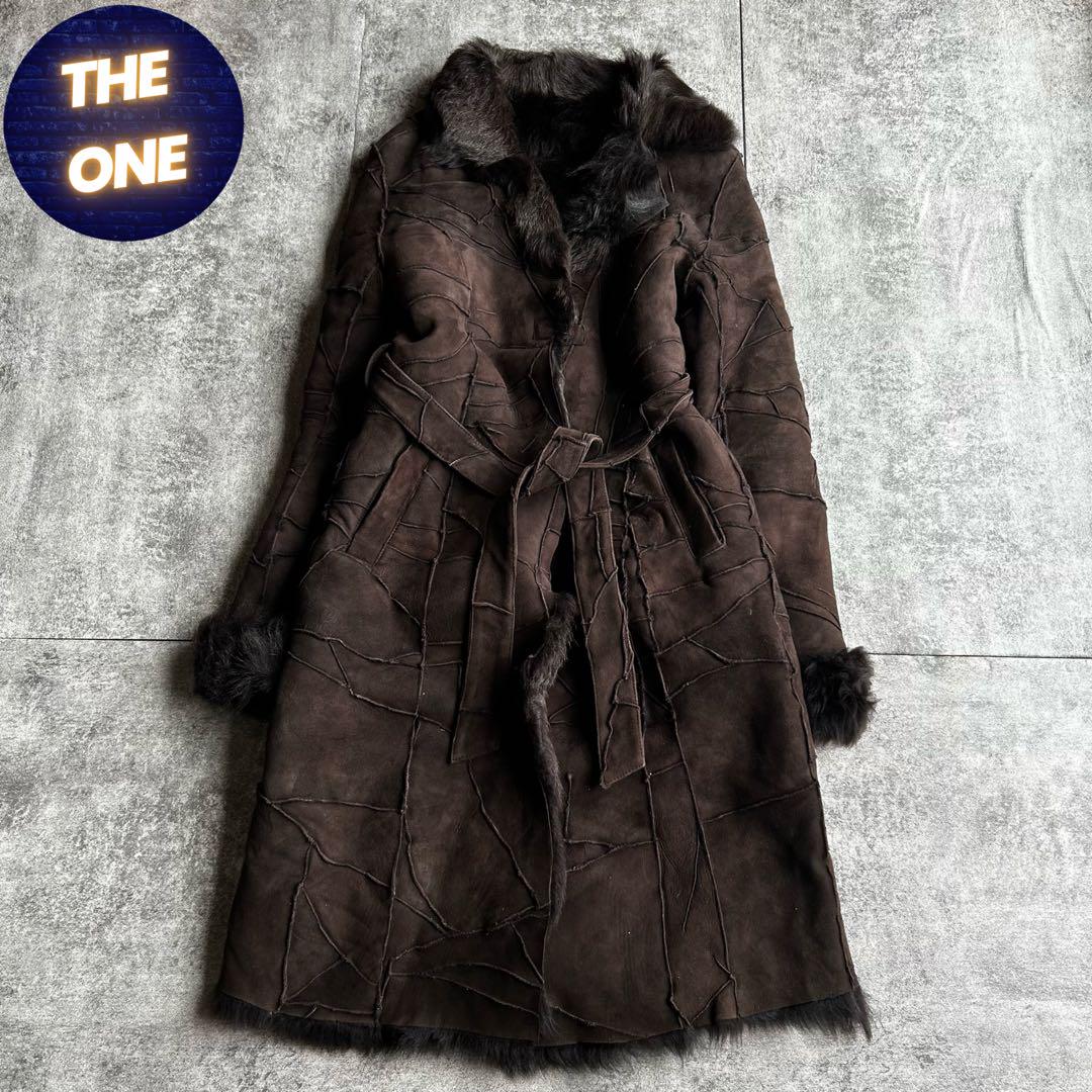archive grunge mouton fur coat blown（Y2K Grunge Fur Biker