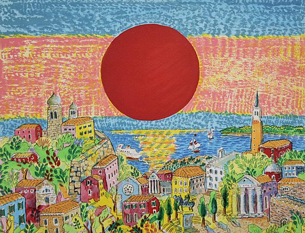 絹谷幸二 【燦々・海】 リトグラフ 絹谷幸二 「無題」 リトグラフ 版画 絵画 - メルカリ