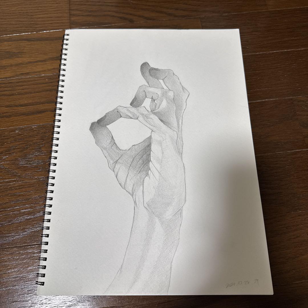 リアリズム 鉛筆画 手のポーズ A4 リアリズム 鉛筆画 手のポーズ A4(リアルな猫の絵画 おおい