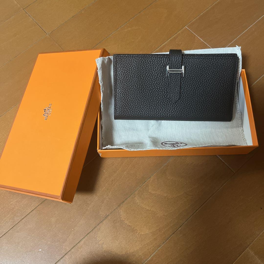 HERMES ブラック レザー 三つ折り財布（楽天市場】[返品OK
