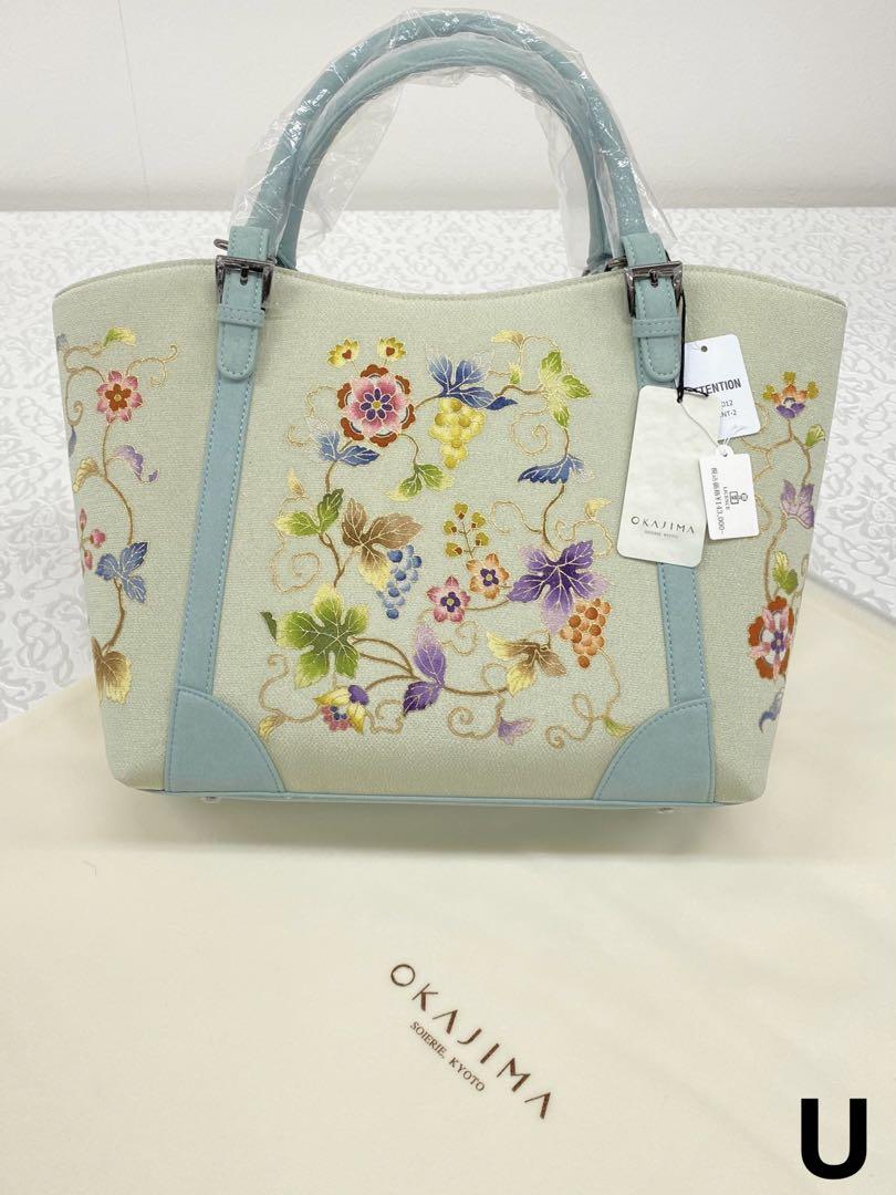 岡重謹製 未使用品 OKAJIMA バッグ 京友禅 金彩 葡萄唐草 唐花 正絹 Amazon.co.jp: 岡重謹製 OKAJIMA バッグ 京友禅 金彩 葡萄唐草