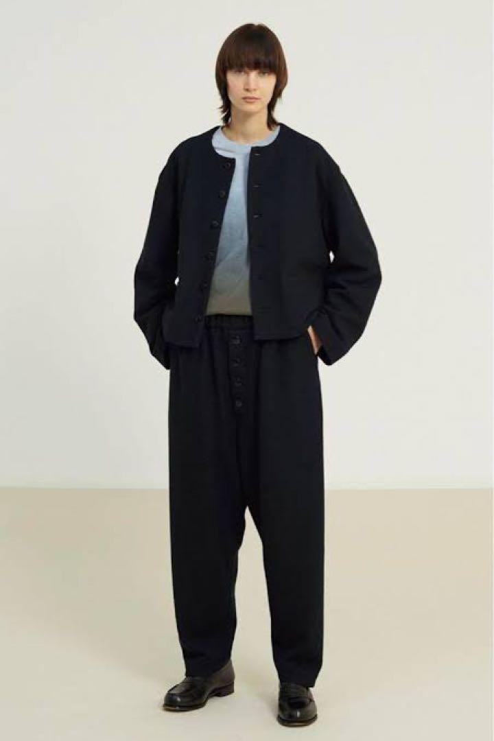 ジャケット・アウター URU / NO COLLAR JACKET URU(ウル) 22SSESTER COTTON KNIT - NO COLLAR JACKETノーカラー