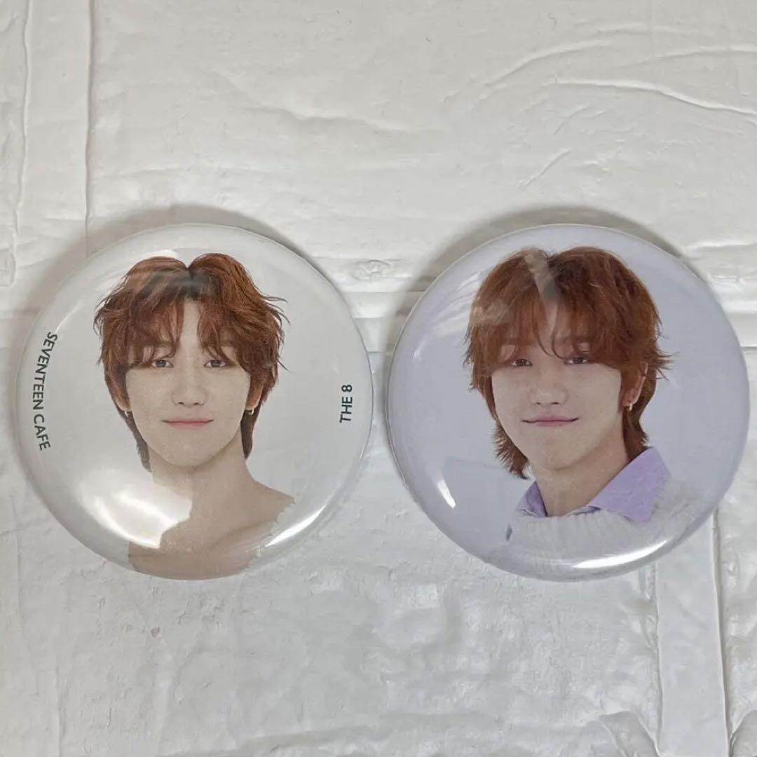セブンティーン セブチカフェ ミンハオ THE8　缶バッジ　SEVENTEEN seventeen セブチ ミンハオ the8 ディエイト 消費期限 缶バッジ