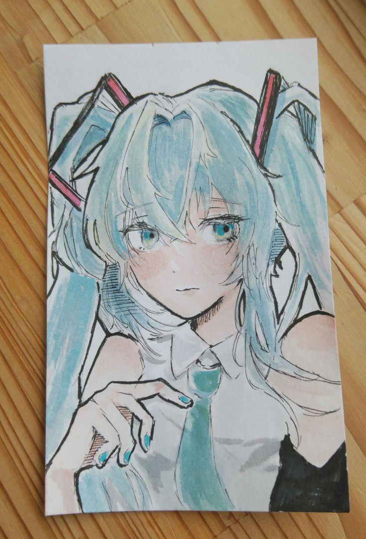【専用】手描きイラスト　ファンアート　アナログイラスト　色紙 手描きイラスト ファンアート 結城さくな 色紙 - メルカリ
