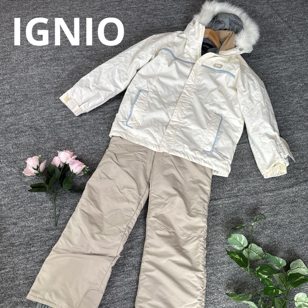 IGNIO イグニオ　スキーウェア　白　ベージュ　M 上下 IGNIO イグニオ スキーウェア 白 ベージュ M 上下（楽天市場