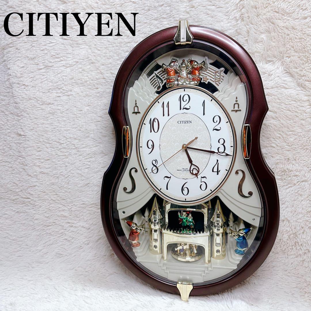 【新品】CITIZEN 電波掛け時計 パルミューズコンチェルDX 回転飾り 極美品】CITIZEN 電波掛け時計 パルミューズコンチェルDX 回転