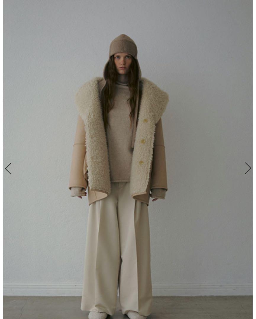 ETRETOKYO リバーシブルムートンミドルコート LIGHT KHAKI