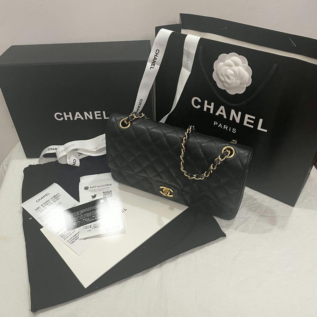 【美品】 シャネルCHANEL黒ポーチ新品斜めがけショルダープレゼント ボーイシャネル チェーンショルダー ミニバッグ ブラック 黒