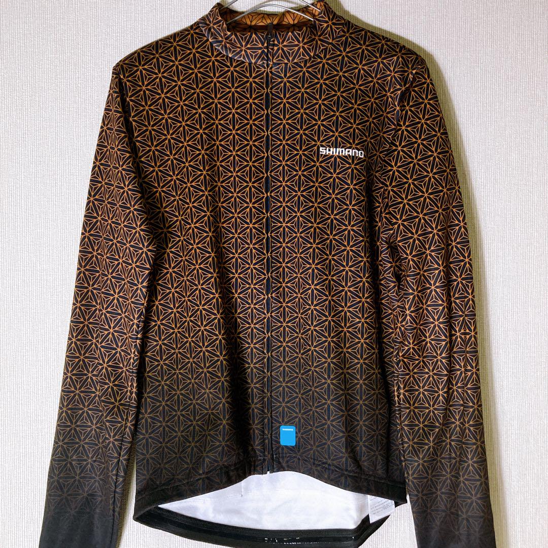 美品　シマノ　サイクリングウェア　長袖バーテックスプリントジャージ ブロンズ　M SHIMANO ( シマノ ) ウェア 長袖ジャージ バーテックス プリント