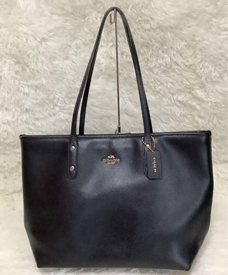 極美品】コーチ 黒 トートバッグ ビジネスバッグ A4収納可能（極