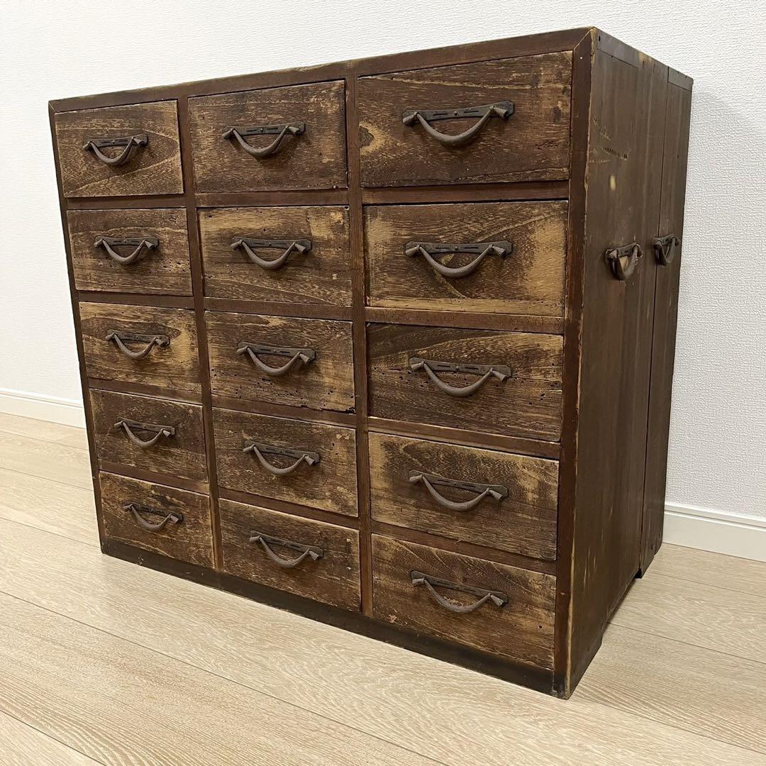 古家具 時代家具 骨董箪笥 和家具引き出し収納 日本の古い引出し 整理たんす 古家具 時代家具 骨董箪笥 和家具引き出し収納 日本の古い引出し