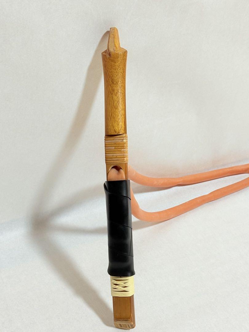 弓道 ゴム弓 （弓具 初心者練習用 ゴム弓 座右弓 (握革：黒色
